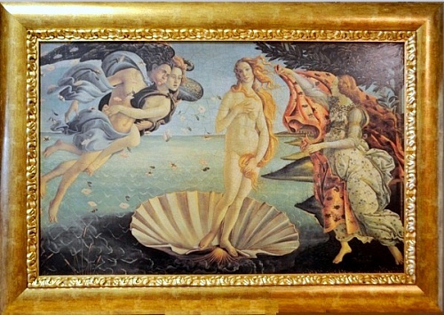 Картина 5794 A репродукция картины Рождение Венеры в золотой раме