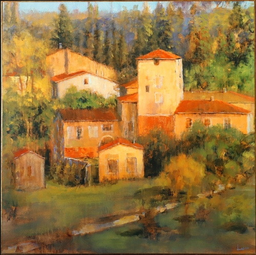 Картина 4422 большая картина в гостиную с изображением пейзажа Тосканы