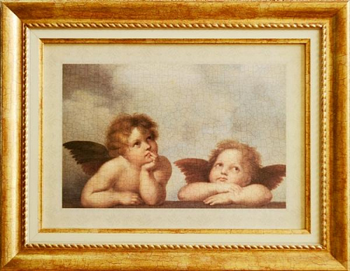 Картина 4990 D с ангелочками в золотой раме