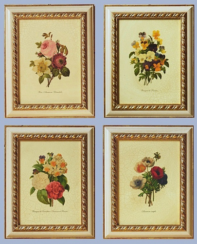 Комплект картин 5947 букеты полевых цветов в белой раме