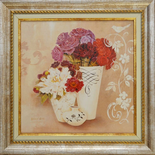 Картина 4985 A коллаж с цветами в стиле прованс