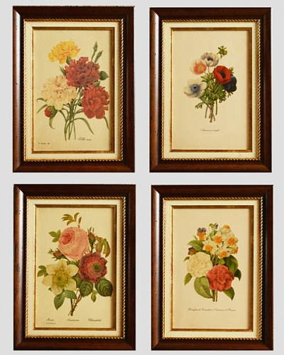 Комплект картин 5466 с полевыми цветами в лаконичных рамах для прихожей