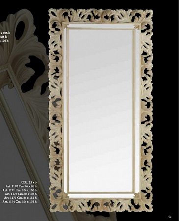 Зеркало 1174 Bitossi Luciano Прямоугольное в наличии и на заказ в Москве - spaziodecor.ru