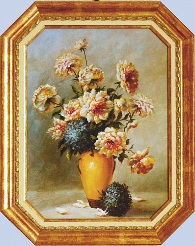 Картина 4978B букет цветов в вазе в золотой раме