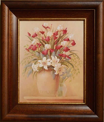 Картина 4216 B с цветами в деревянной раме