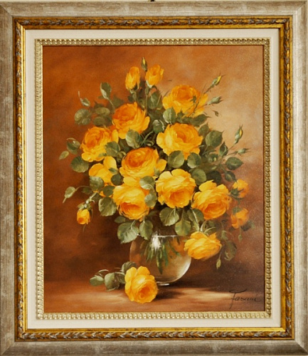 Картина  5550 B пышный букет цветов. Картина в гостиную над камином или над диваном