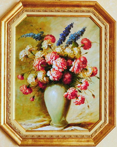 Картина 4978A букет цветов в вазе в золотой раме