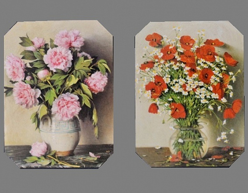 Комплект картин 4890 небольшие картины с букетами цветов