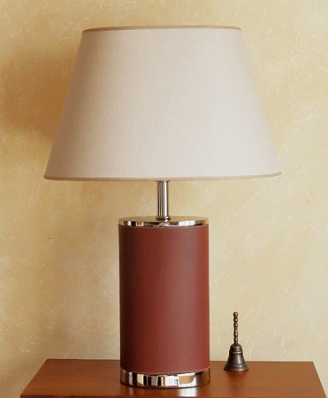 Настольная лампа   BC 1381  сталь кожа из Италии в наличии и на заказ в Москве - spaziodecor.ru