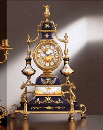 Часы каминные 3814 ACF латунь, фарфор золото из Италии в наличии и на заказ в Москве - spaziodecor.ru